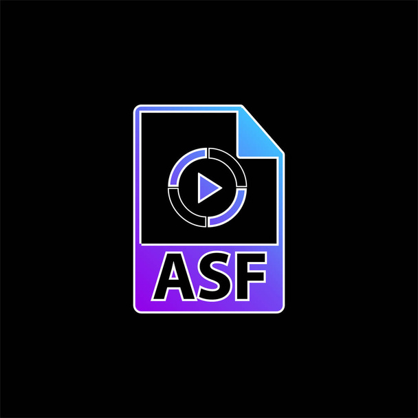 ASF Формат файла Варіант синього градієнта Векторна піктограма
 - Вектор, зображення