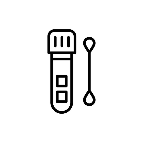 Laborröhrchen mit Speicheltest Farbe Linie Symbol. Isoliertes Vektorelement. Umriss-Piktogramm für Webseite, mobile App, Promo - Vektor, Bild
