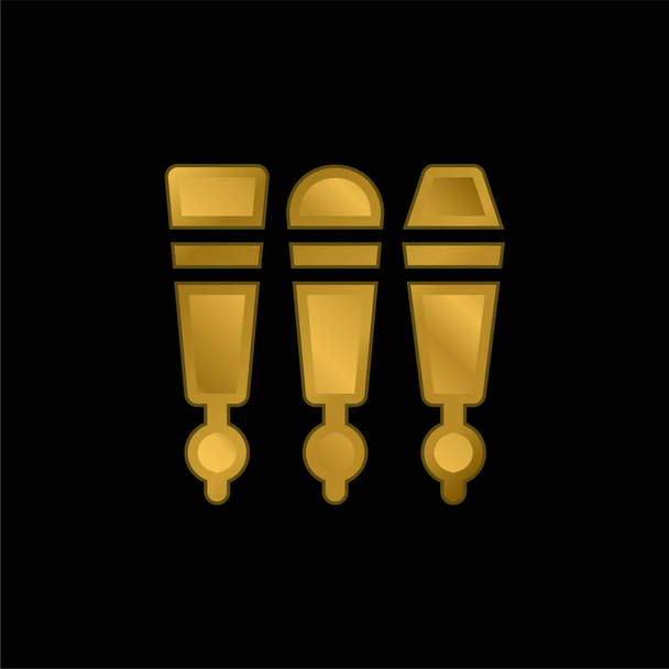 Grifo de cerveza chapado en oro icono metálico o vector de logotipo - Vector, Imagen