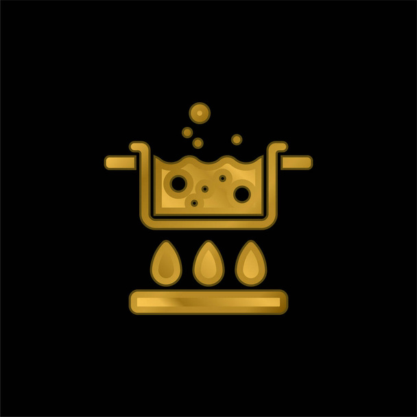 Ferver banhado a ouro ícone metálico ou vetor logotipo - Vetor, Imagem