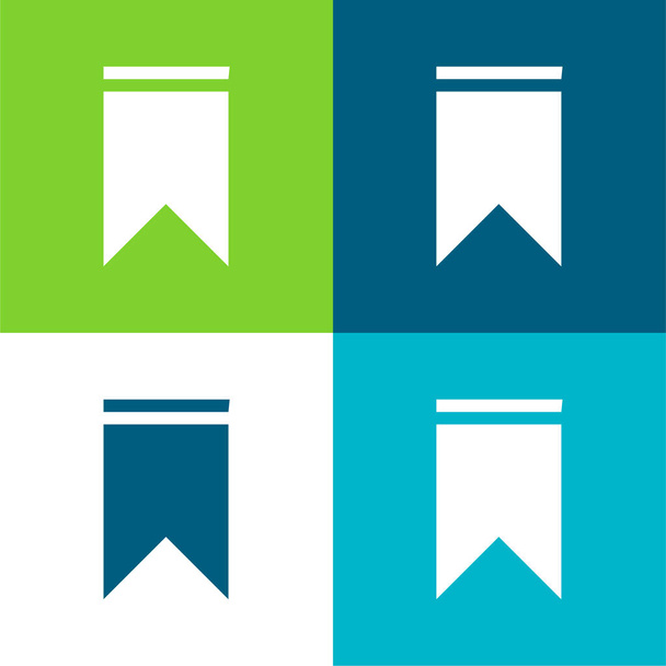 Záložka Byt čtyři barvy minimální ikona nastavena - Vektor, obrázek