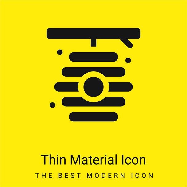 Beehive minimal bright yellow material icon - Vector, Image