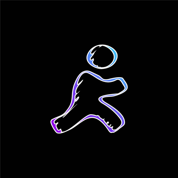 AOL Sketched Logo Variante bleu dégradé icône vectorielle - Vecteur, image