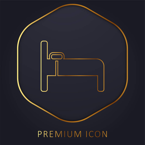 Логотип или иконка Bed golden line - Вектор,изображение
