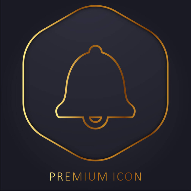 Alarmante Bell línea dorada logotipo premium o icono - Vector, Imagen