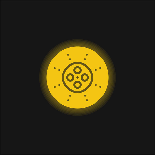 Zrušit žlutou zářící neonovou ikonu - Vektor, obrázek