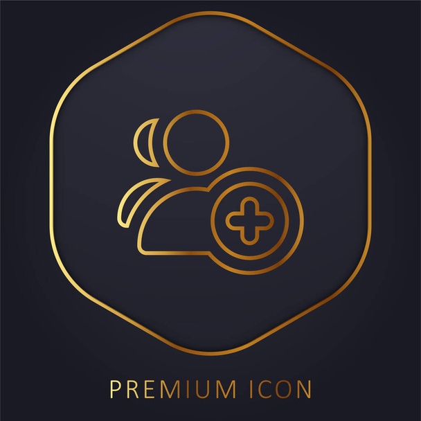 Add User golden line prémium logó vagy ikon - Vektor, kép
