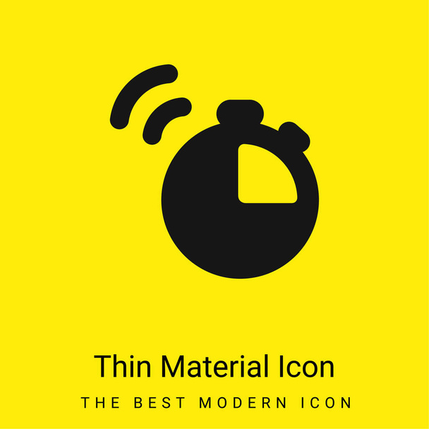 Réveil minimaliste icône matériau jaune vif - Vecteur, image