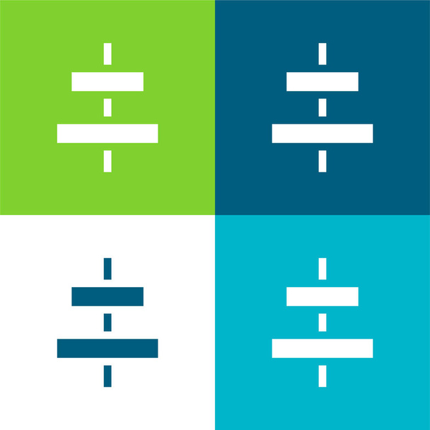 Allinea set di icone minime a quattro colori Flat - Vettoriali, immagini