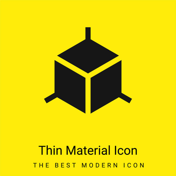 3d minimale helder geel materiaal pictogram - Vector, afbeelding