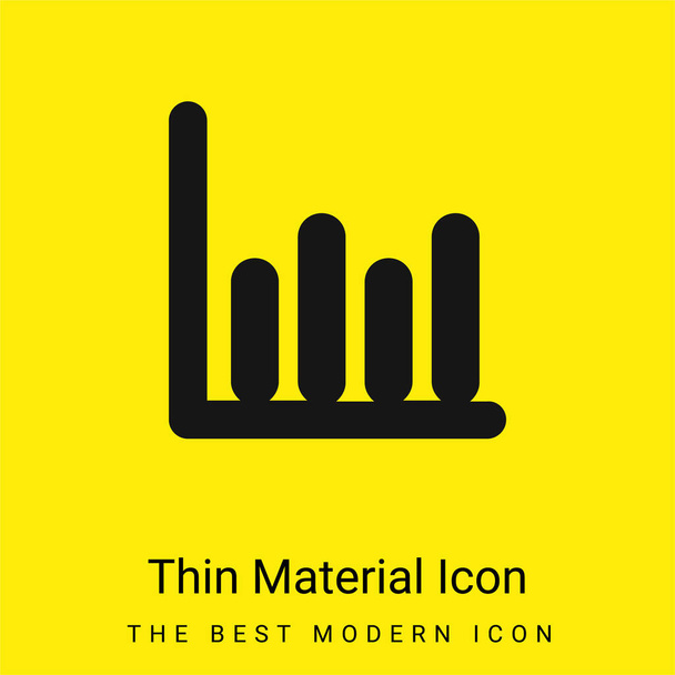Bars Graphic minimal bright yellow material icon - Vector, Image
