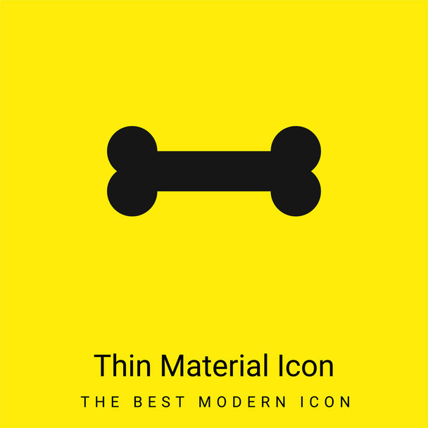 Кость минимальный ярко-желтый материал значок - Вектор,изображение