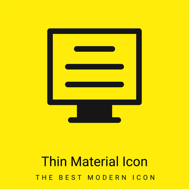 Блог минимальный ярко-желтый материал значок - Вектор,изображение