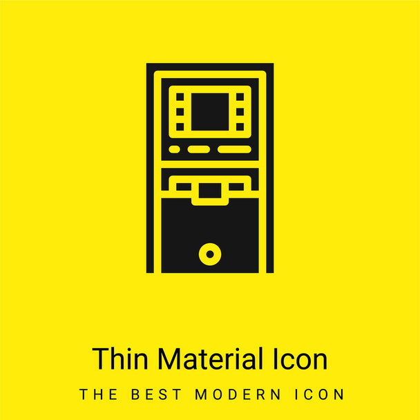 Atm Machine minimal bright yellow material icon - Vector, Image