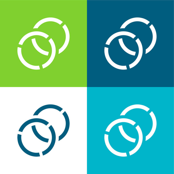 Bangles Plano quatro cores conjunto de ícones mínimos - Vetor, Imagem
