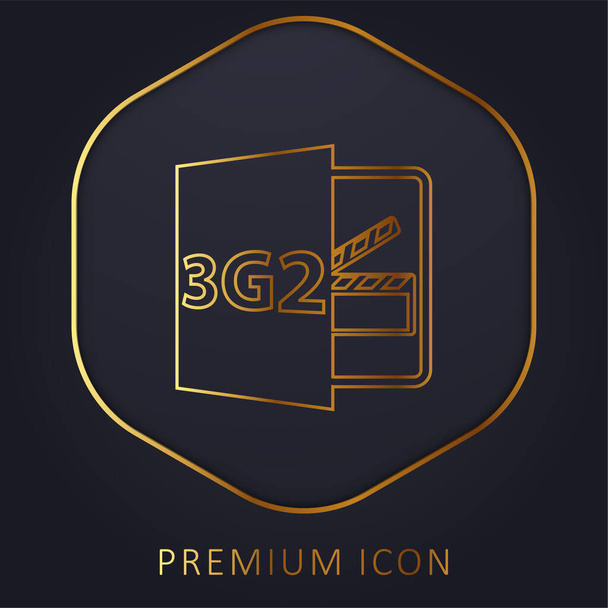 3G2 Avaa tiedostomuoto kultainen viiva premium-logo tai kuvake - Vektori, kuva