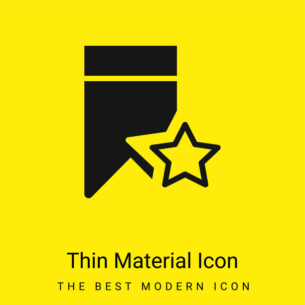 Könyvjelző minimal fényes sárga anyag ikon - Vektor, kép