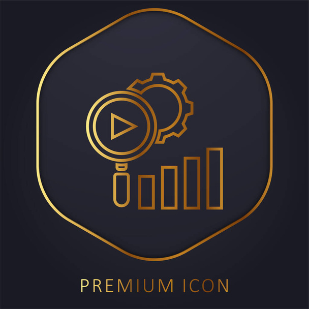 Análise linha dourada logotipo premium ou ícone - Vetor, Imagem