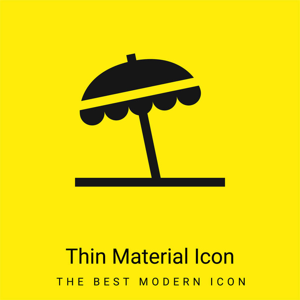 Strand paraplu minimaal helder geel materiaal icoon - Vector, afbeelding