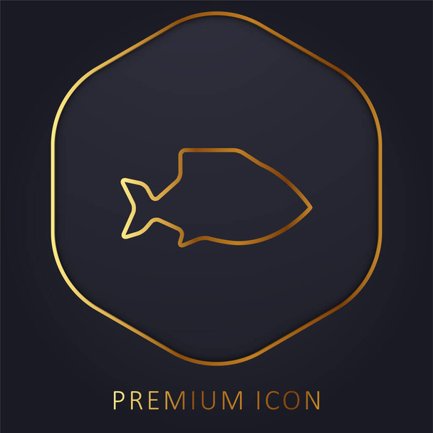 Velké ryby zlatá čára prémie logo nebo ikona - Vektor, obrázek