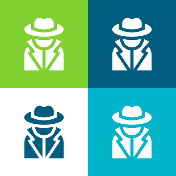 Annonymous Flat conjunto de iconos mínimos de cuatro colores - Vector, Imagen