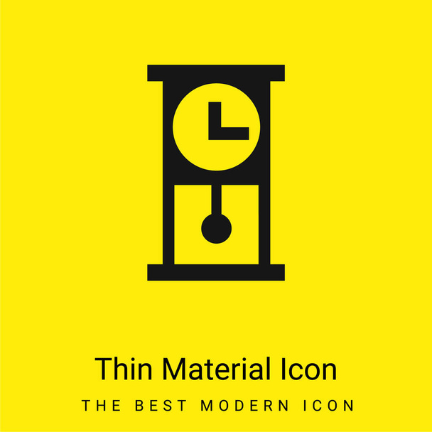 Антикварные часы минимальный ярко-желтый значок материала - Вектор,изображение