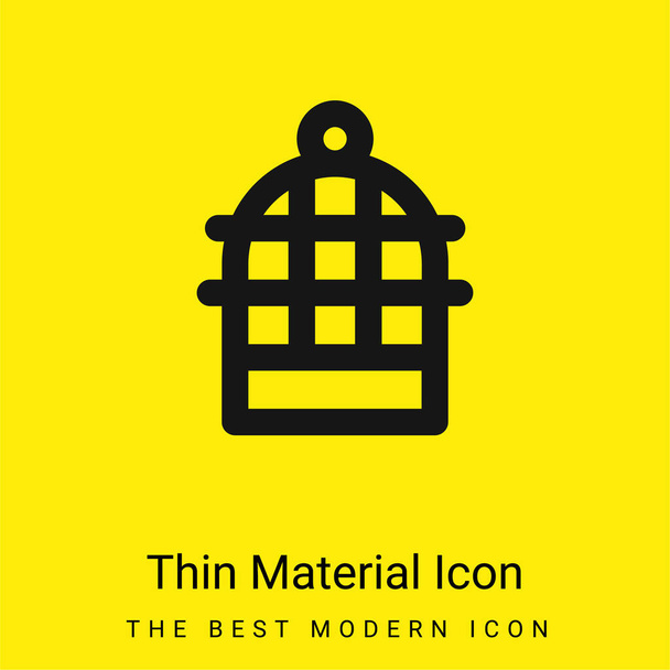 Madárketrec minimális fényes sárga anyag ikon - Vektor, kép