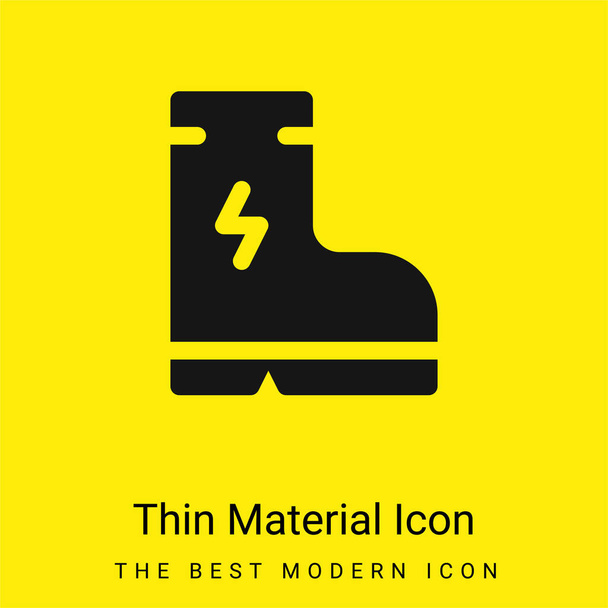 Bota mínima icono de material amarillo brillante - Vector, imagen