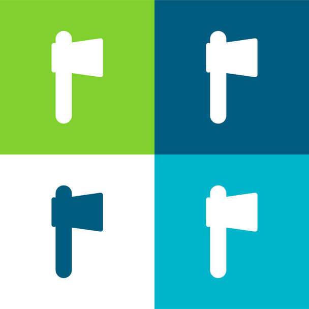 Battle Axe Set di icone minime a quattro colori - Vettoriali, immagini