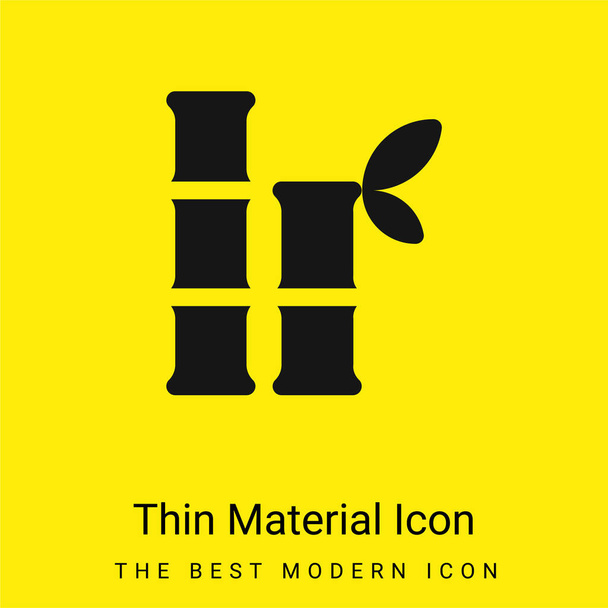 Ícone de material amarelo brilhante mínimo de bambu - Vetor, Imagem