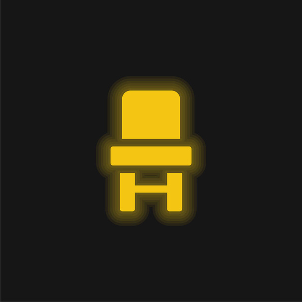 Silla de bebé amarillo brillante icono de neón - Vector, Imagen