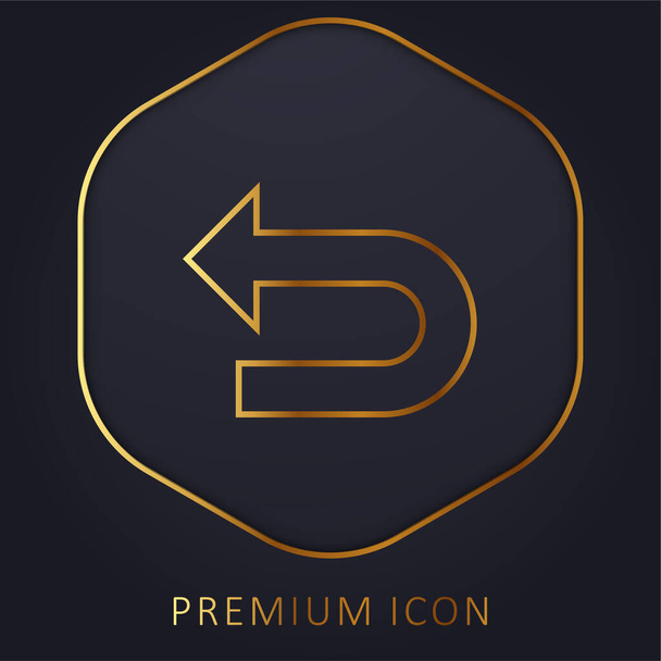Vissza arany vonal prémium logó vagy ikon - Vektor, kép