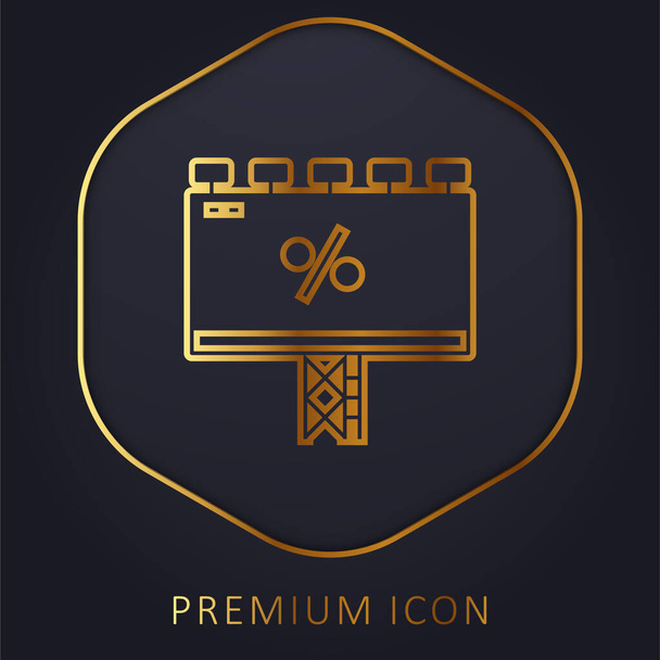 Billboard golden line premium logo or icon - Vector, Image
