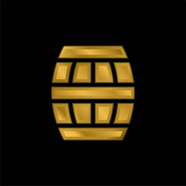 Бочка з золотим покриттям металева піктограма або вектор логотипу
 - Вектор, зображення