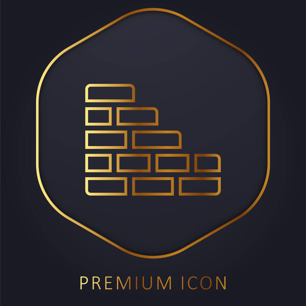Brick Wall gouden lijn premium logo of pictogram - Vector, afbeelding