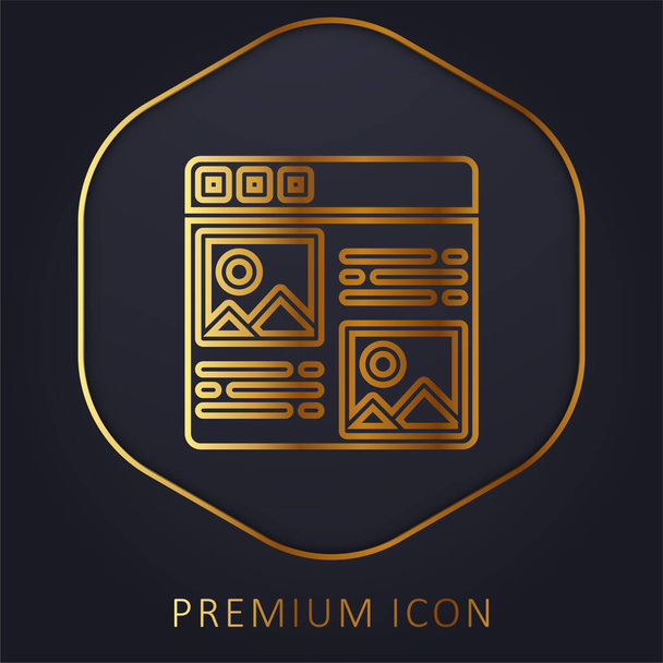 Článek zlatá čára prémie logo nebo ikona - Vektor, obrázek