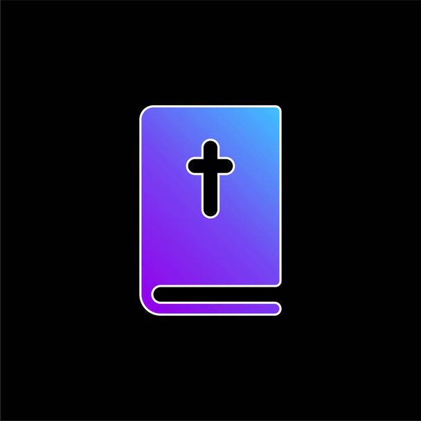 Biblia azul gradiente vector icono - Vector, imagen