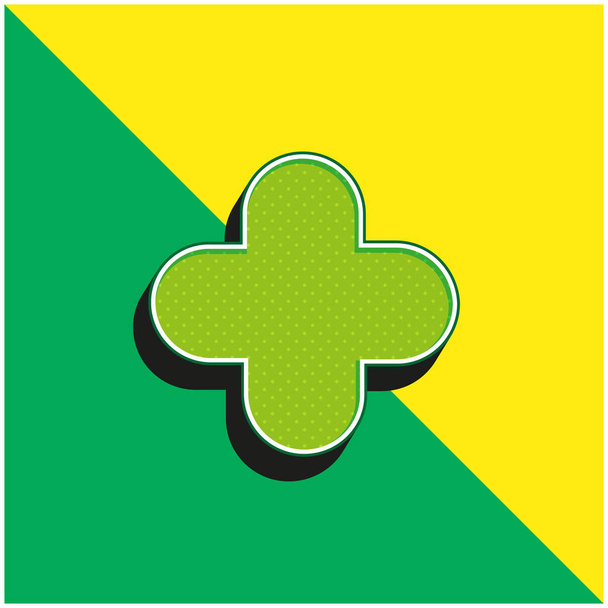 Symbol sčítání Zelené a žluté moderní 3D vektorové logo - Vektor, obrázek