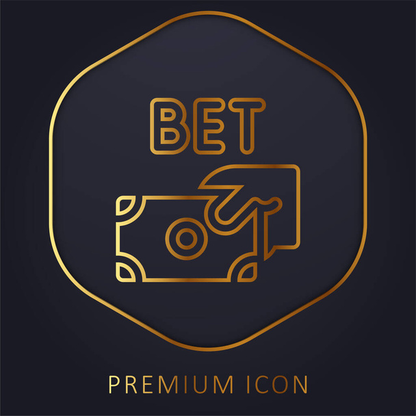 Bet golden line premium logo or icon - Vector, Image