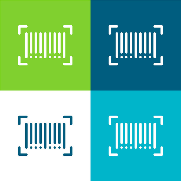 Codice a barre Flat set di icone minime a quattro colori - Vettoriali, immagini