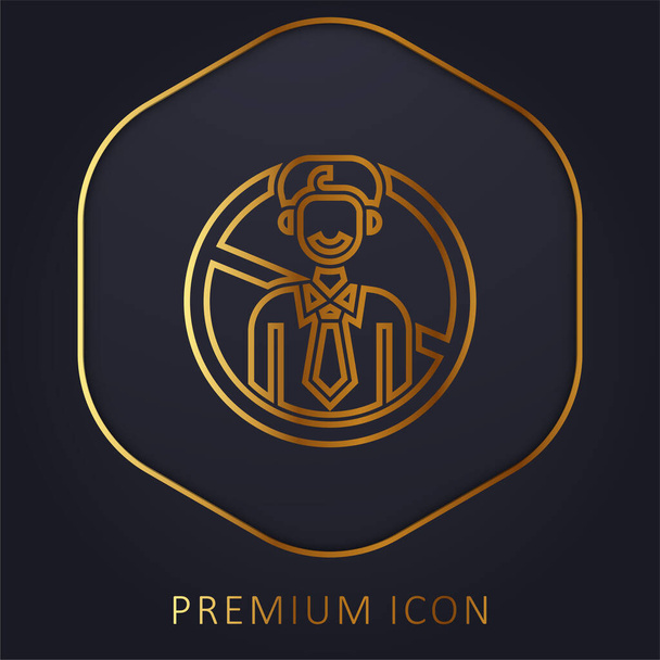 Lista negra línea dorada logotipo premium o icono - Vector, Imagen