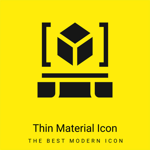 Ícone material amarelo brilhante mínimo do varredor 3d - Vetor, Imagem