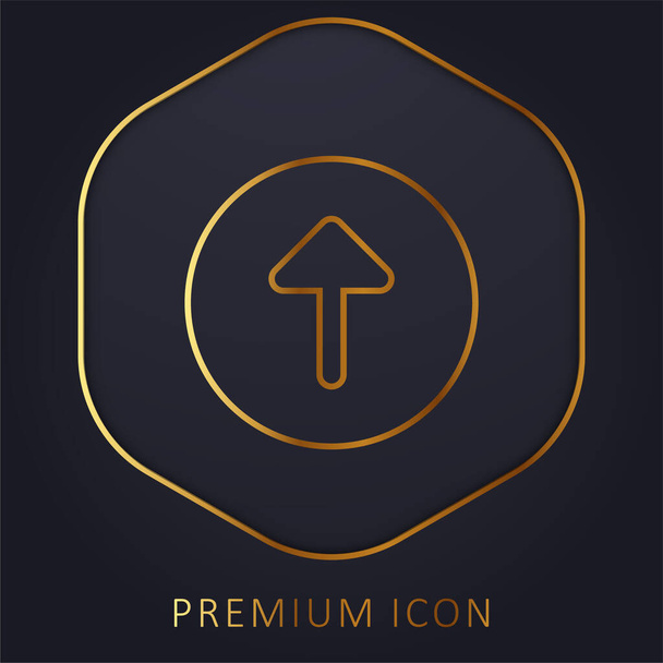 Seta para cima logotipo premium linha dourada ou ícone - Vetor, Imagem