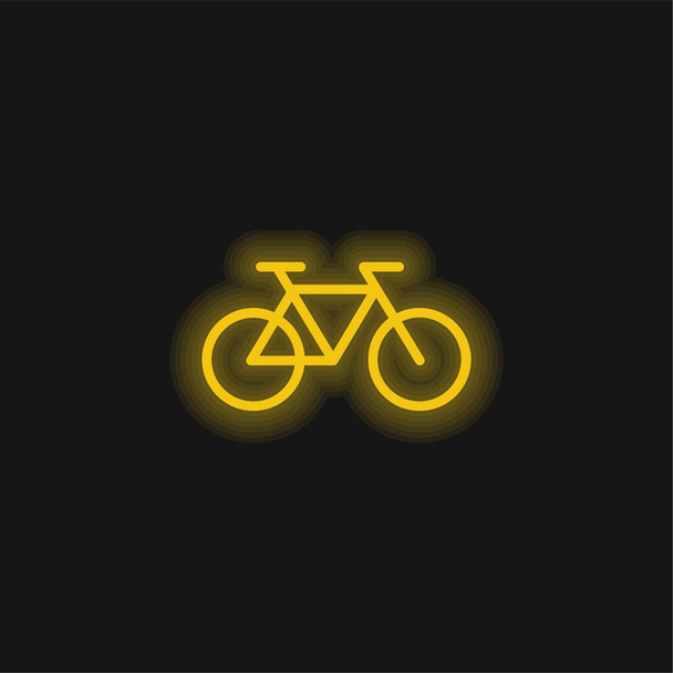 自転車健康輸送黄色輝くネオンアイコン - ベクター画像