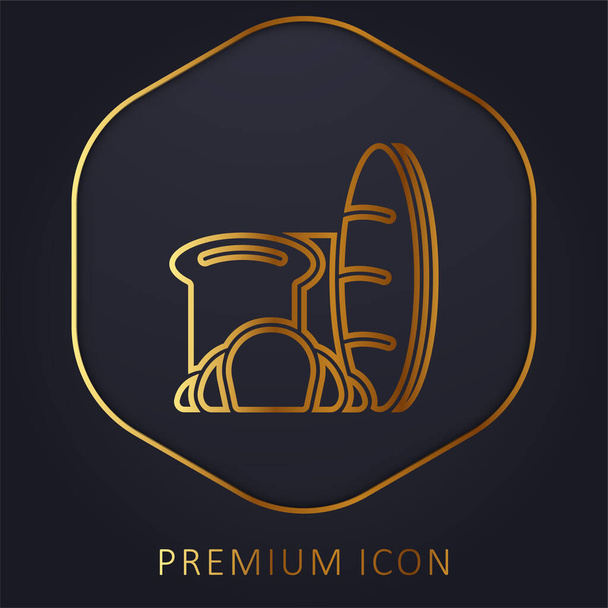 Pain ligne d'or logo premium ou icône - Vecteur, image
