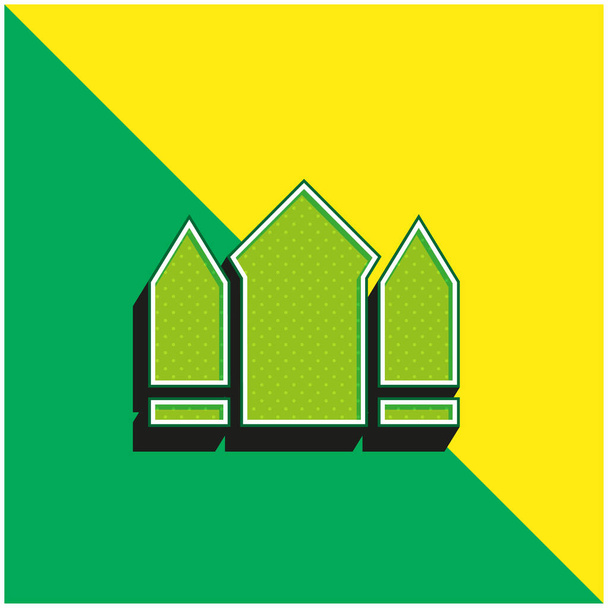 Βάση Πράσινο και κίτρινο σύγχρονο 3d διάνυσμα εικονίδιο λογότυπο - Διάνυσμα, εικόνα