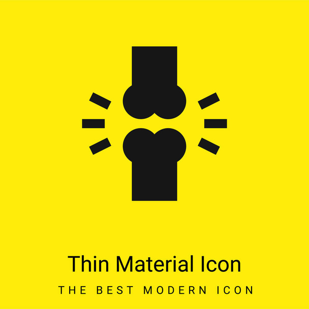 Minimalne jasnożółte kości ikona materiału - Wektor, obraz