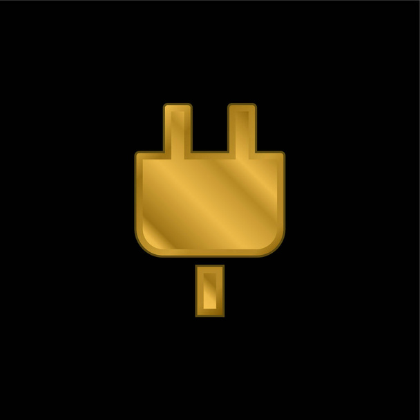 Siyah Plug Başlık altın kaplama metalik simge veya logo vektörü - Vektör, Görsel