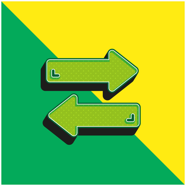Yeşil ve sarı oklar modern 3d vektör simgesi logosu - Vektör, Görsel