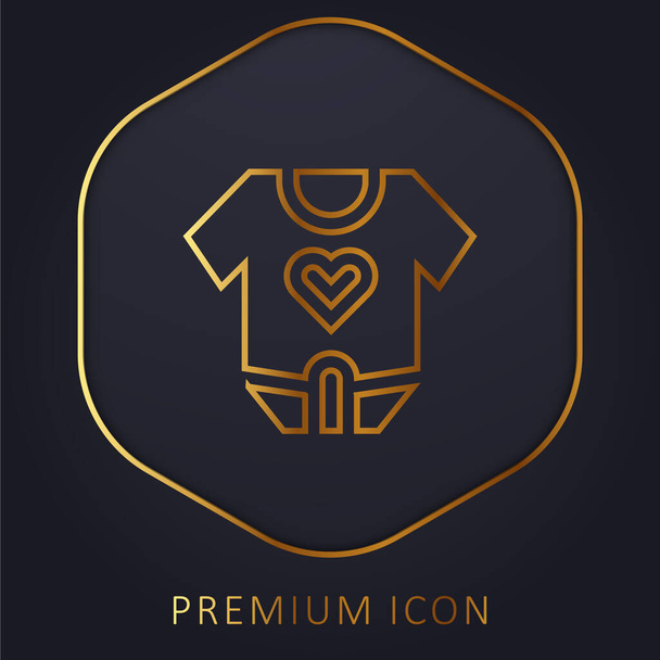 Baby Body arany vonal prémium logó vagy ikon - Vektor, kép